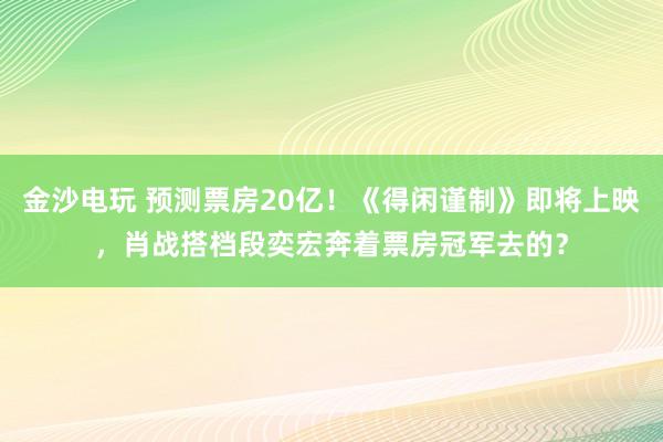 金沙電玩 預(yù)測票房20億!《得閑謹制》即將上映,肖戰(zhàn)搭檔段奕宏奔著票房冠軍去的?