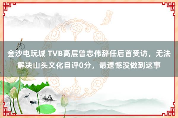 金沙電玩城 TVB高層曾志偉辭任后首受訪，無法解決山頭文化自評(píng)0分，最遺憾沒做到這事