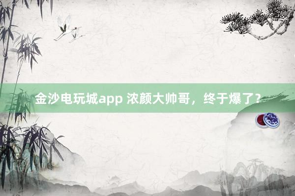金沙電玩城app 濃顏大帥哥，終于爆了？